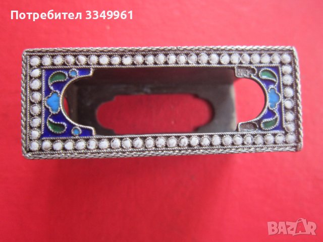 Руска сребърна кутия кибритник с емайл Царска Русия, снимка 5 - Други ценни предмети - 36693390