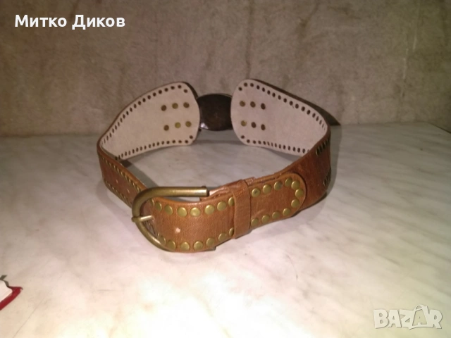 Тарикатски колан нов женски естествена кожа 91см и ширина 38мм и 97мм в широката част нов