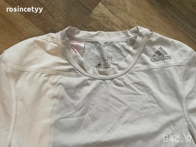Бяла тениска Adidas, снимка 2 - Тениски - 49826330