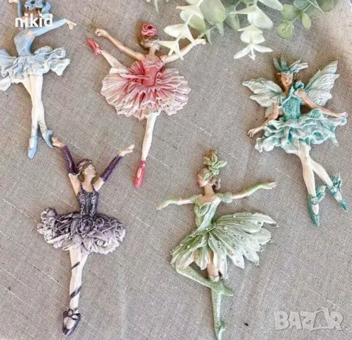 Момиче балет балерина фея танц цветя роза рози голям силиконов молд форма фондан шоколад гипс декор , снимка 5 - Форми - 48264779