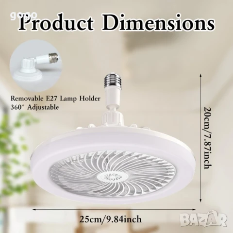 Модерен LED таванен вентилатор с осветление, снимка 3 - Други стоки за дома - 49171412