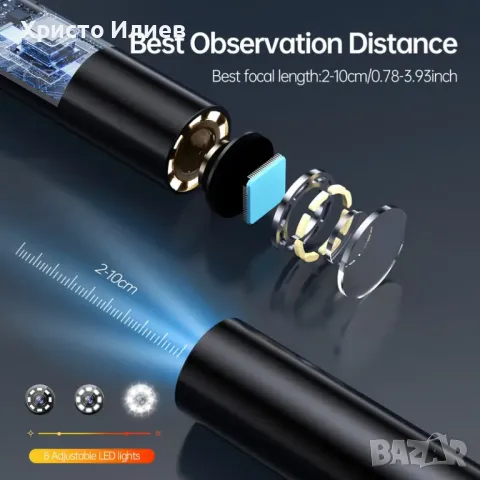 Ендоскопска камера с голям диспей 4,3 инча 5метра Камера за инспекция , снимка 4 - Друга електроника - 49619790