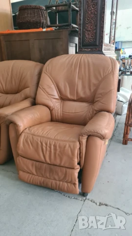кожена холава гарнитура 3+1разтегателно кресло, снимка 6 - Дивани и мека мебел - 50699733