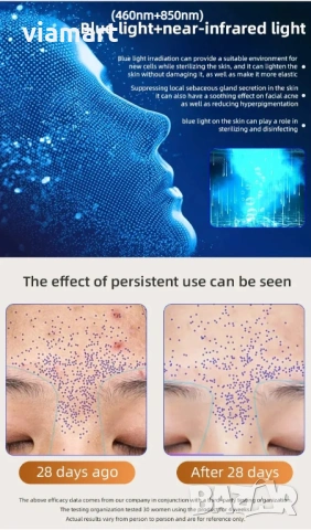 Маска за лице UBilli с LED светлина, 240 диода, домашна фототерапия, снимка 15 - Друга електроника - 53119626