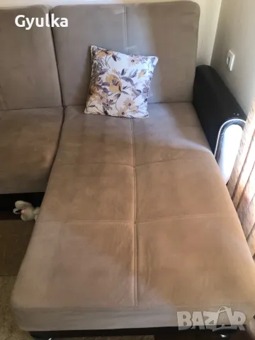 Холов ъглов диван с функция сън и ракла, снимка 6 - Дивани и мека мебел - 48827414