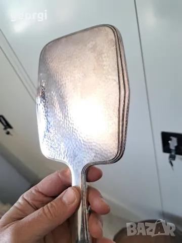 винтидж посребрен комплект Фасетирано огледало с две четки  5/2, снимка 7 - Антикварни и старинни предмети - 49081843