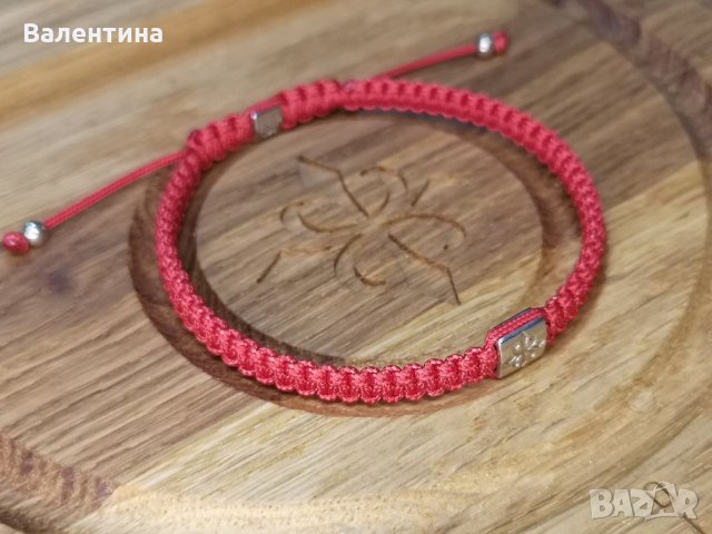 Мъжка гривна със сребърни елементи, плочка с лого Unik, снимка 4 - Гривни - 35516715