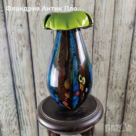 Голяма стъклена ваза - Разцъфване, снимка 5 - Вази - 39064034