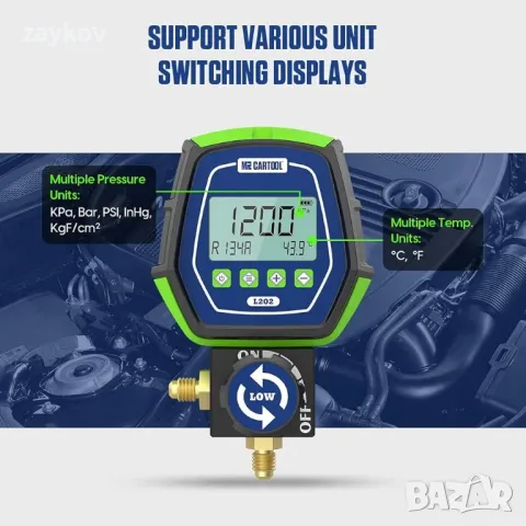 MR CARTOOL L202 Цифров манометър за ниско налягане, снимка 7 - Друга електроника - 48241379