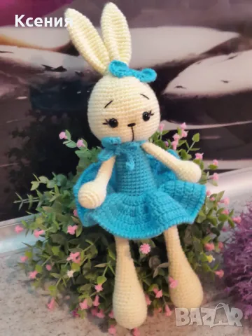 Подаръци за Св. Валентин, Плетена играчка Зайче-балерина, ръчно изработени,прекрасен подарък, снимка 9 - Романтични подаръци - 48067351