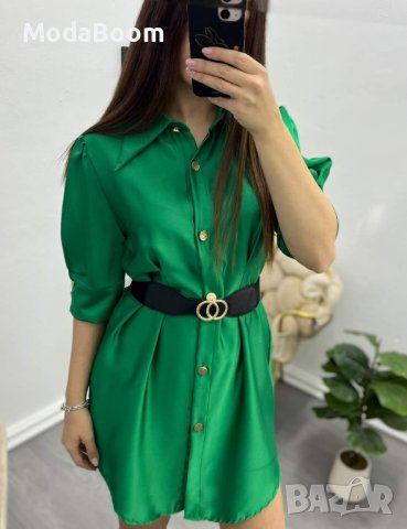 💯Сатенени ризи-рокли с коланче👉8 цвята🤩, снимка 3 - Рокли - 44077689