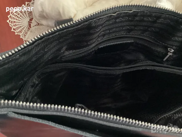 Чанта -Черна кожена чанта Farfalla rosso НОВА, снимка 5 - Чанти - 50125495