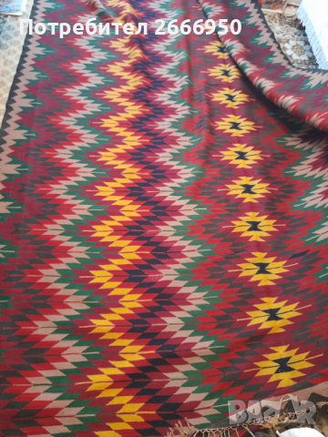Вълнен ръчно тъкан килим/тип черга, снимка 2 - Килими - 36563784