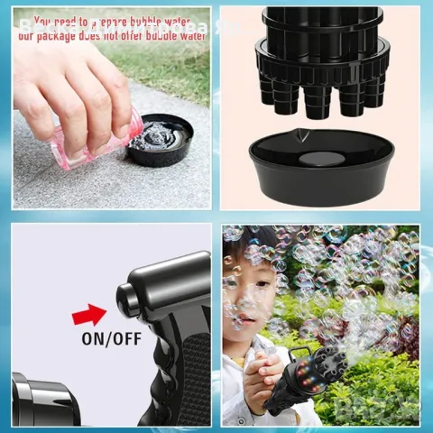 Детски автомат за сапунени балони с вградена батерия 1.5V AA - TV952, снимка 5 - Други - 47560326