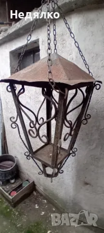 Стар,огромен фенер,полюлей,ковано желязо, снимка 2 - Антикварни и старинни предмети - 47992625