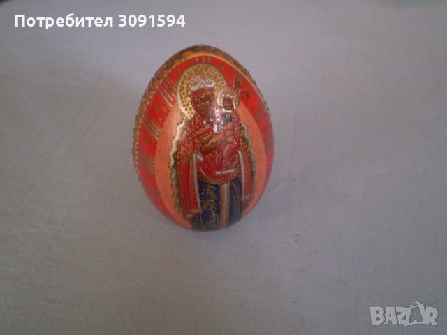 Руско ръчно рисувано дървено яйце, снимка 3 - Антикварни и старинни предмети - 36896457