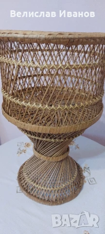 Плетена кошница ратанова за декорация. Перфектно състояние., снимка 4 - Декорация за дома - 50749859