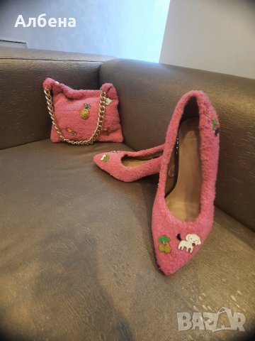 Сладък комплект (наситено розово ,еко плат) , снимка 1