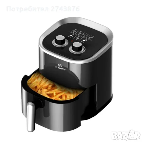 Еър Фрайер EK-3501 М, 3,5 Литра,Таймер, 1500 W, снимка 2 - Фритюрници - 47495409