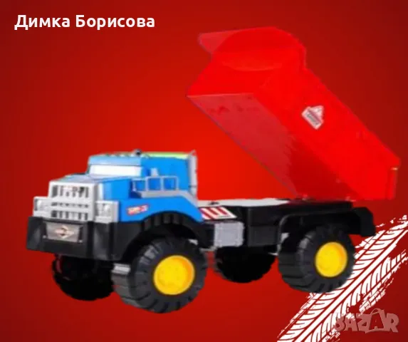 Голям детски товарен камион с повдигащо ремарке, снимка 2 - Коли, камиони, мотори, писти - 48044286