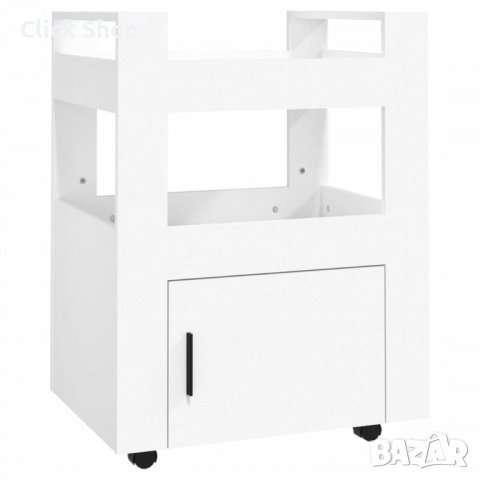 Кухненска количка, бяла, 60x45x80 см, инженерно дърво, снимка 2 - Други - 40028398