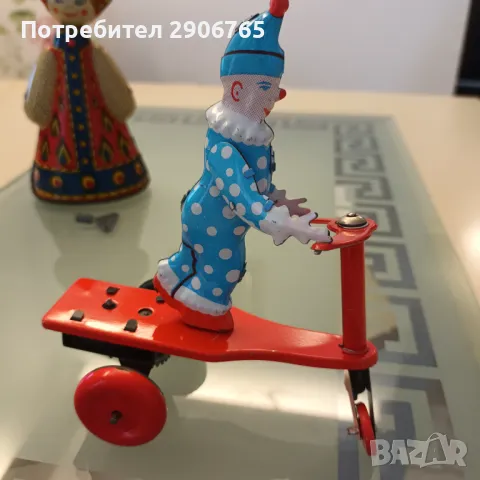 Стара механична ламаринена играчка с ключ работеща, снимка 6 - Колекции - 48144356
