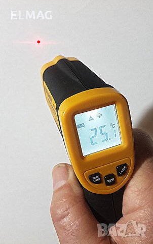 Професионален безконтактен IR (инфрачервен) термометър с лазерно насочване Модел DT-8380, снимка 6 - Друга електроника - 27188546