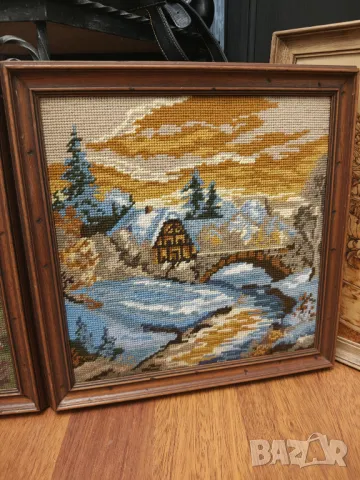 Лот гоблени масивни дървени рамки, снимка 2 - Гоблени - 48325483