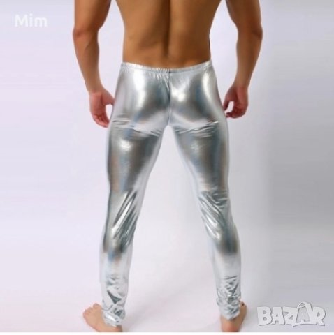 М Мъжки сребрист,черен, червен и син  клин , снимка 2 - Спортни дрехи, екипи - 43217574