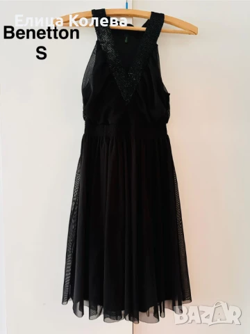 Benetton елегантна рокля в черно размер S