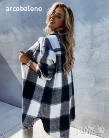 Дамско преходно едноредно карирано сако с дълъг ръкав, 3цвята , снимка 11 - Сака - 48684897