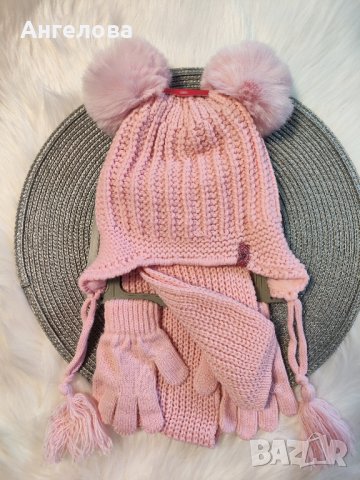 Зимен комплект шапка, шал и ръкавички 1-4г., снимка 2 - Шапки, шалове и ръкавици - 43309858