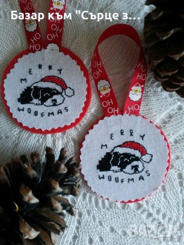 Коледни бродерии с котки, кучета, шевици, зимни пейзажи, чорап - 2, снимка 6 - Гоблени - 43067088