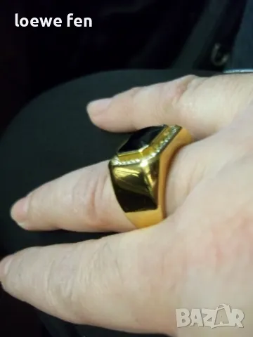Мъжки пръстен благородна стомана позлатен златен цвят !, снимка 15 - Пръстени - 50275315