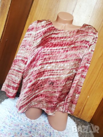 Нова блуза от сатен в цвят праскова ХЛ