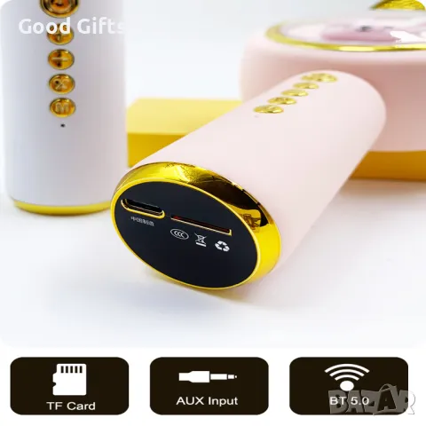 Детски караоке микрофон Baby Rabbit X6 – Bluetooth, светлини и звук, със зайче, снимка 3 - Микрофони - 50386172