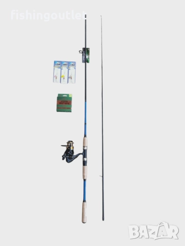 Спининг комплект - въдица 2.40 или 2.70м 10-30гр ,макара 11 лагера, корда и 3 блесни