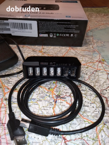 ПРОМО! D-Link hub 7 USB 2.0 powered с захранване, снимка 3 - Друга електроника - 51641867