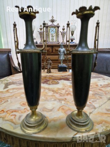 Чифт страхотни антикварни белгийски амфори вази, снимка 6 - Антикварни и старинни предмети - 43582291