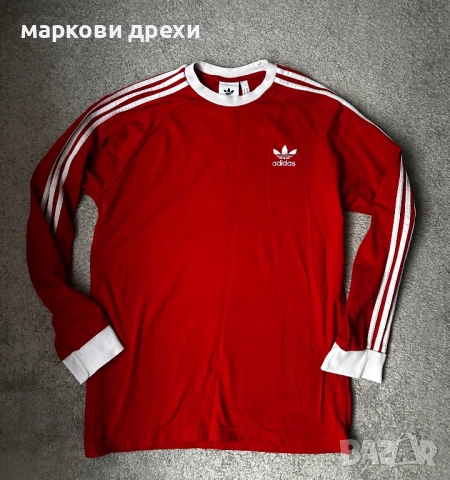 ADIDAS 3-STRIPES LONGSLEEVE TEE L, снимка 2 - Блузи - 52832736