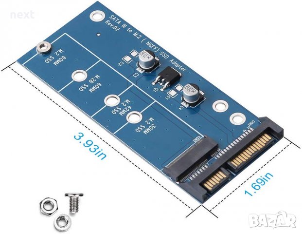Адаптер за M.2 (M2) SSD към 2.5" SATA 3.0 конектор + Гаранция, снимка 7 - Други - 29191786