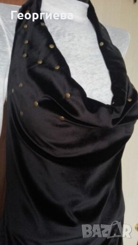 Черен дамски топ  - кадифе 💎 S/М, M💎  арт.295 , снимка 2 - Корсети, бюстиета, топове - 27636724