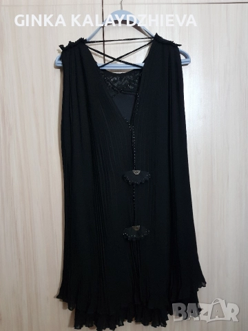 Черна вечерна рокля с чанта, снимка 3 - Рокли - 52713197