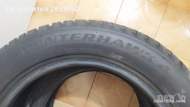 Продавам 2 бр. Зимни гуми Firestone 205/55/16, снимка 2 - Гуми и джанти - 52095511