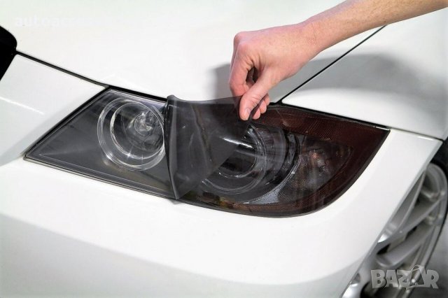 3000050050 Протекторно фолио за фарове и стопове 40см - Прозрачно черно гланц, снимка 3 - Аксесоари и консумативи - 33539547