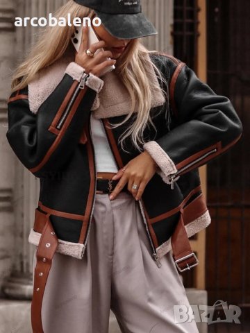 Дамско кожено яке в уличен мотоциклетен стил, 3цвята , снимка 6 - Якета - 43257804