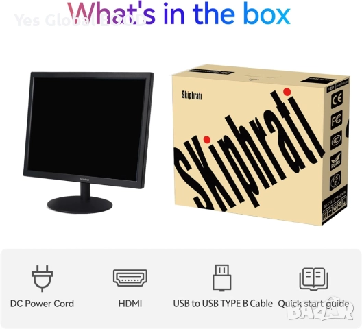 SKitphrati 17" тъч монитор с 10-точков мултитъч черен, снимка 5 - Монитори - 52849267