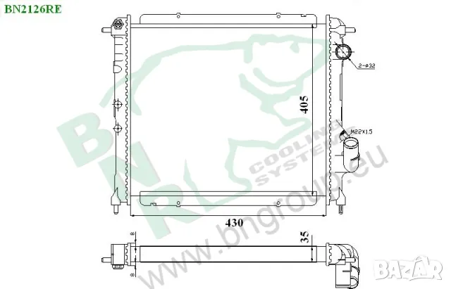 Воден радиатор BNR за RENAULT BN2126, снимка 3 - Части - 14440615