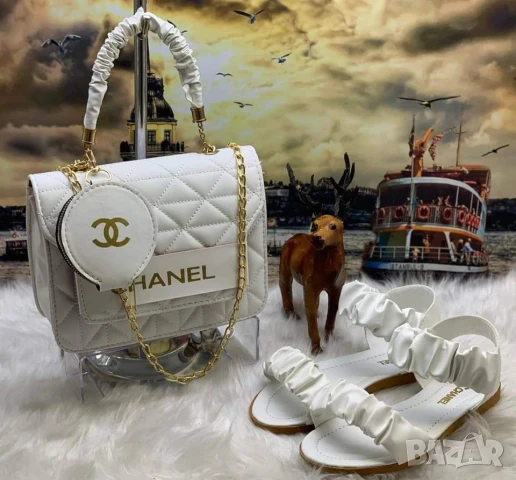 Дамски комплект Чанта и сандали  chanel на едро, снимка 2 - Чанти - 51148836