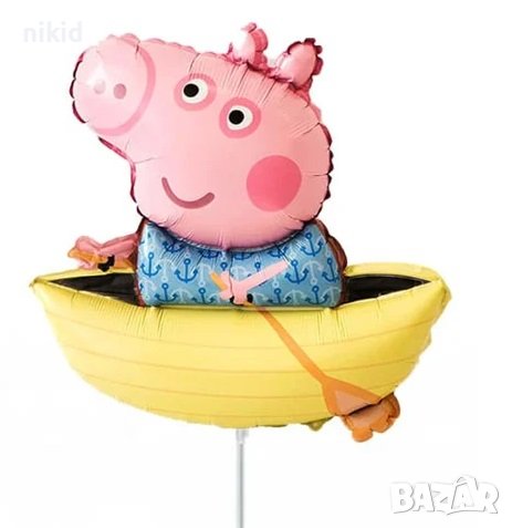 Пепа Пиг Джордж в лодка peppa pig парти рожден ден балон фолио фолиев
